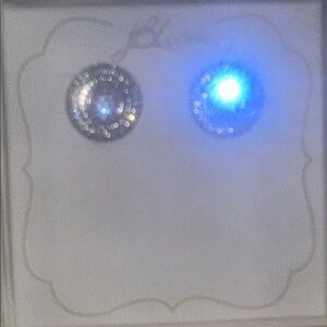 Silver and Blue Stud Earrings